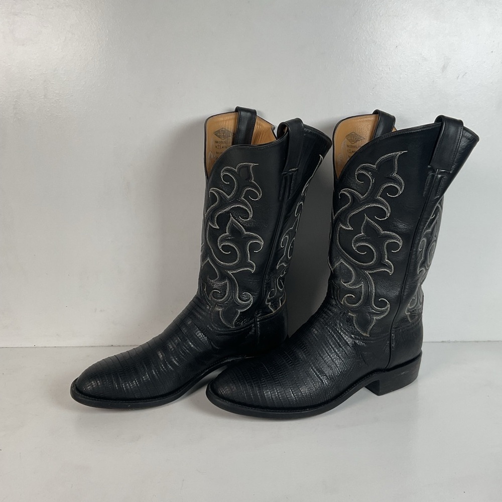 Caboots Teju Lizard Cowboy Boots | Roper Style | Custom Made | 9.5 E